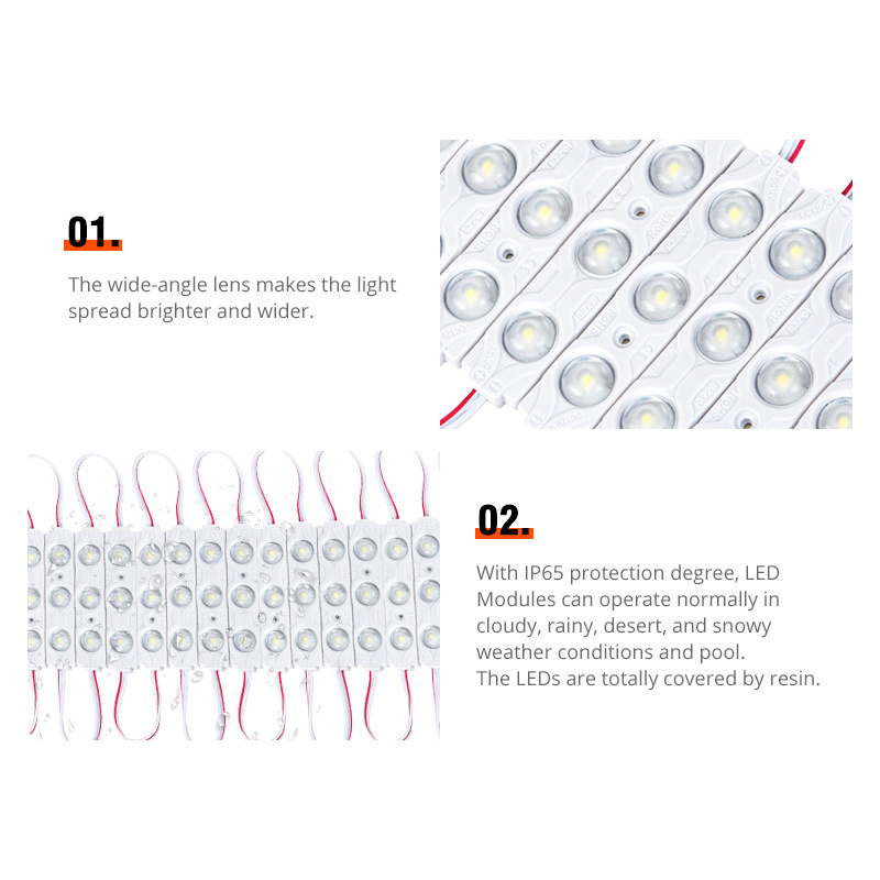0.72 Watt LED Module 160deg 12V DC 3 Chip Per Modules SMD2835 IP65 LED Module boardsign letter channel light