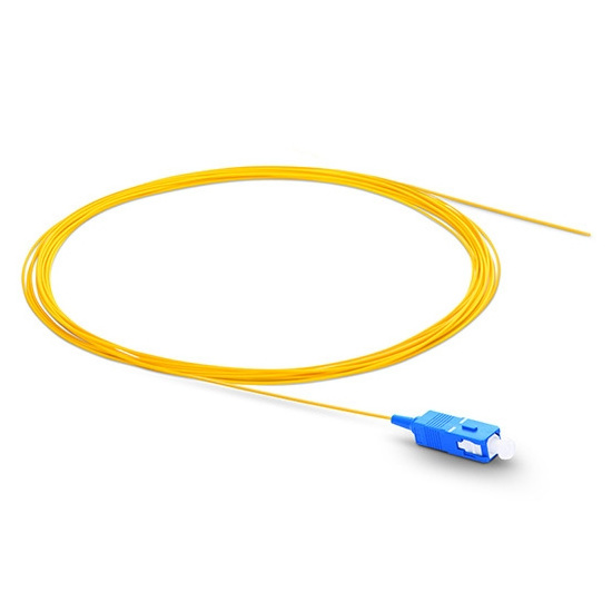 Simplex 9/125 Single Mode Fiber Optic Pigtail SC/UPC Connector, 0.9 mm PVC/ LSZH Outer Jacket