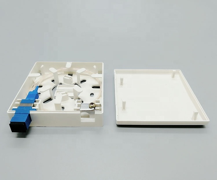 Fiber optic 86 wall panel 2 cores Indoor Wall Mounted Face plate SC Rosette 86*86mm 2 Core Fiber Optic Terminal Box