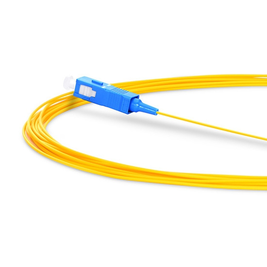 Simplex 9/125 Single Mode Fiber Optic Pigtail SC/UPC Connector, 0.9 mm PVC/ LSZH Outer Jacket