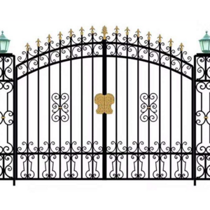 New galvanized wrought iron main gate steel pipe gate design