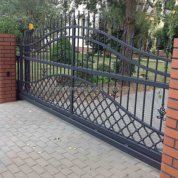 New galvanized wrought iron main gate steel pipe gate design