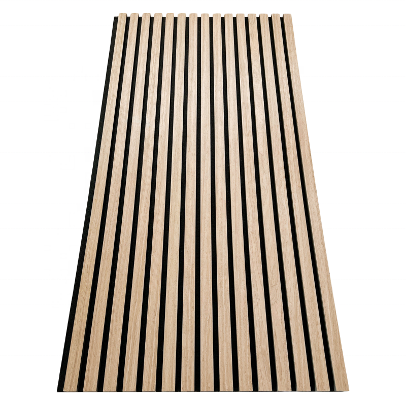 BIZ High quality soundproof wall panels MDF akupanel wood slatted wall acoustic felt panels for interior decoration Wall Panel