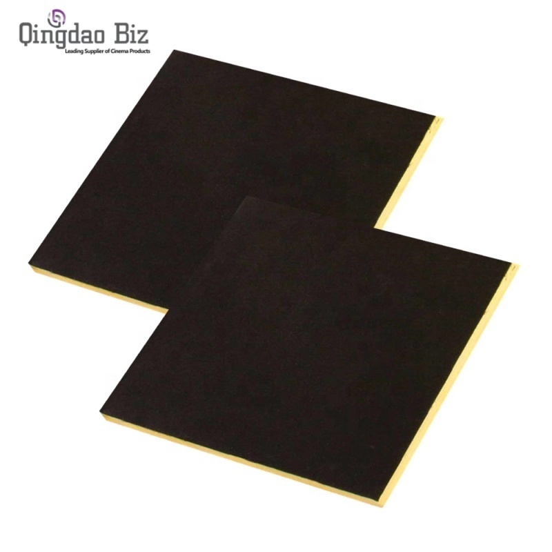 curved black drop false suspended fireproof high density fiberglass acoustic acoustical ceiling tiles for cinema a class