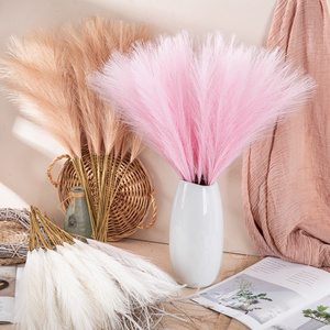 New design customized silk artificial pampas grass flower decor tall  pampas large faux pampas grass