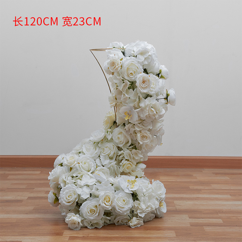 Wholesale 50cm Wedding Flower Arrangement Handmade Floral Silk Wedding Table Artificial Red White Rose Centerpiece Flower Ball