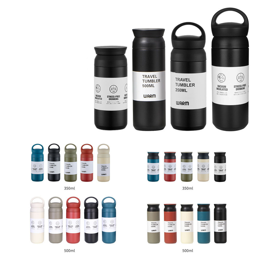 hot sale 350ml stainless steel thermos liner 304 plastic spray Japanese and Korean style portable coffee water bottle