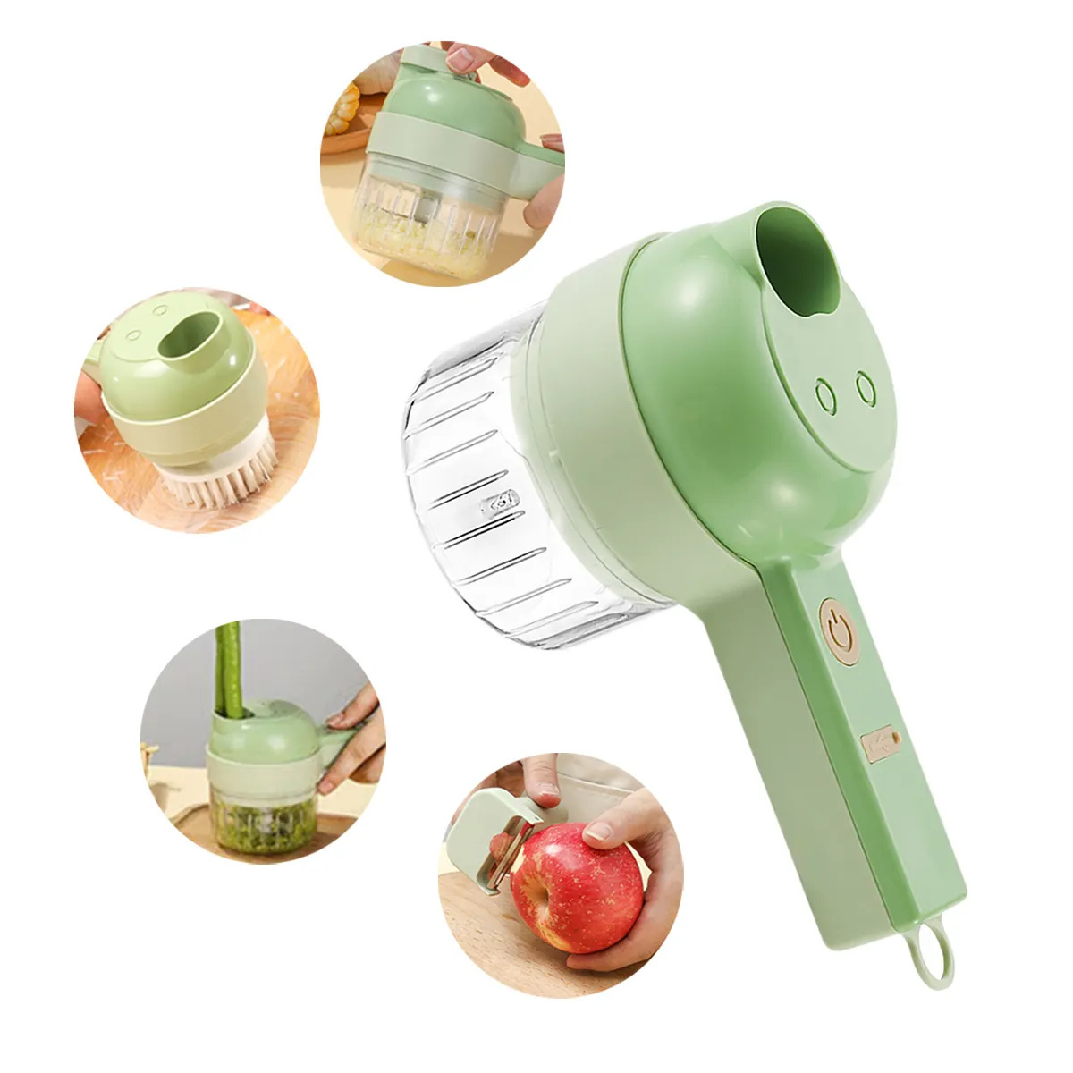 Unique Multifunctional Kitchen Portable Electric Ginger Garlic vegetable chopper and slicer set