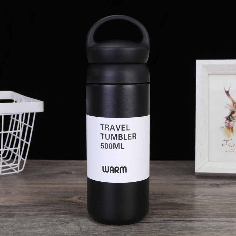 hot sale 350ml stainless steel thermos liner 304 plastic spray Japanese and Korean style portable coffee water bottle