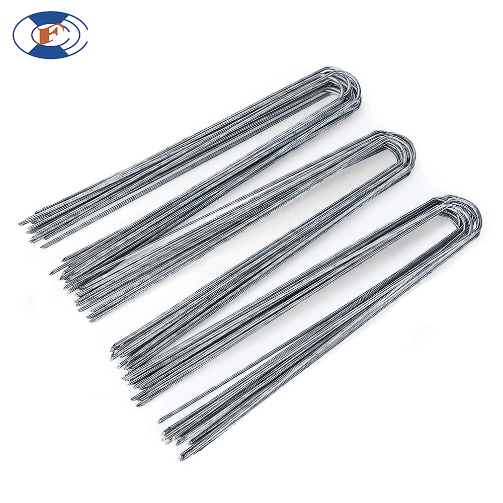 HF galvanized fabric garden pegs, u type Artificial Grass U Shape Nails