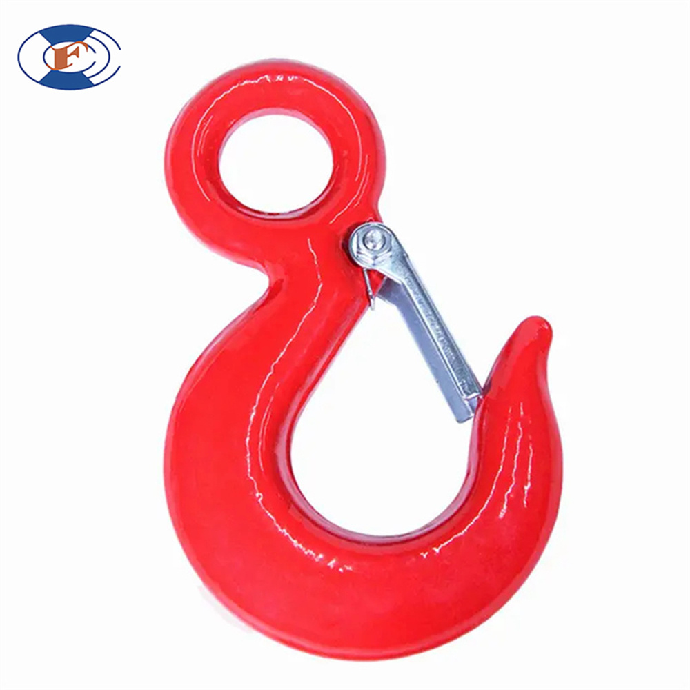 HF lifting eye hoist hook with safety latch eye hook with latch