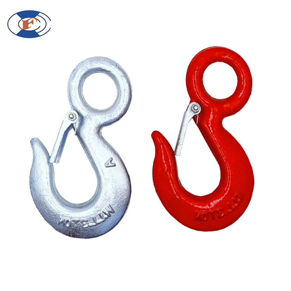 HF lifting eye hoist hook with safety latch eye hook with latch