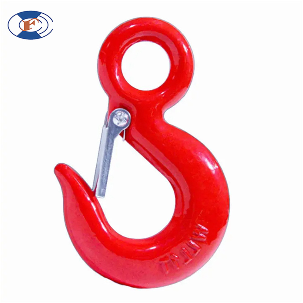 HF lifting eye hoist hook with safety latch eye hook with latch