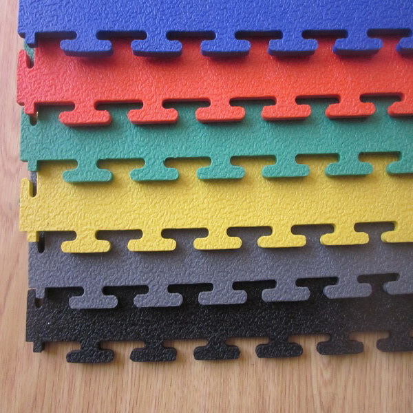 4.3mm Removable PVC Industrial Interlocking Floor Tiles For Car Workshop Garage Vinyl Plastic Showroom Flooring