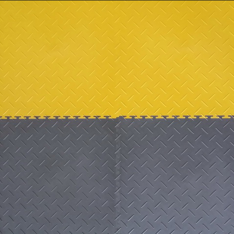 top diamond/checker plate pvc interlocking motorcycle workshop floor tiles vinyl plastic flooring for car garage/showroom 6.5mm