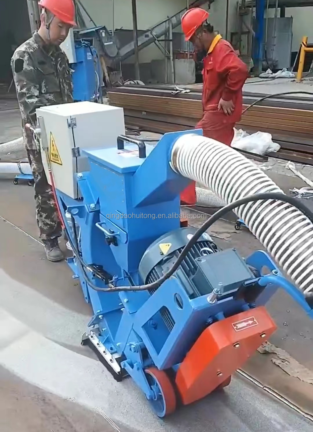 Ship Deck Rust Descaling Portable Horizontal Mobile Shot Blasting Machine