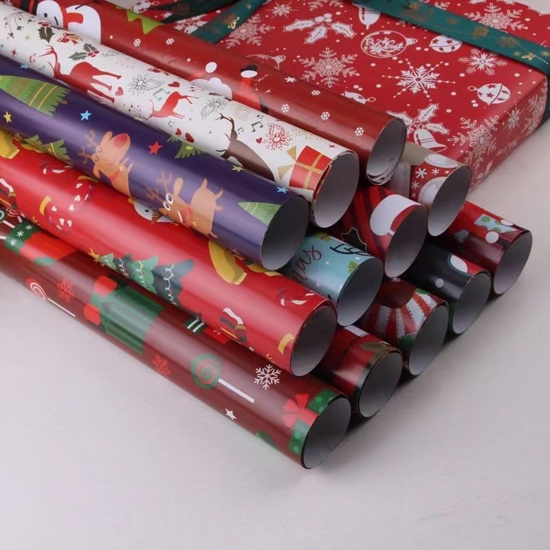 Wholesale custom tissue paper packaging gift floral wrapping paper roll custom print christmas floral wrapping paper