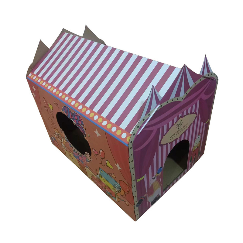 Large Corrugated Milk Box Shape Pet Toys outdoor Cat house Cardboard house for cats