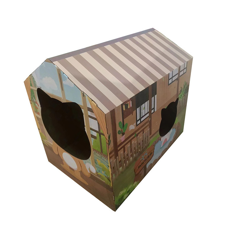 Large Corrugated Milk Box Shape Pet Toys outdoor Cat house Cardboard house for cats