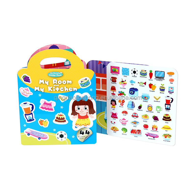 Luxury Custom printing Activity reusable sticker books Cardboard Paper Children sticker book