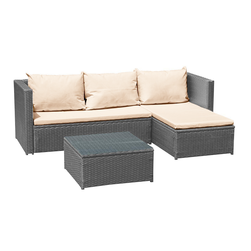 rattan garden L shape outdoor corner rattan furniture