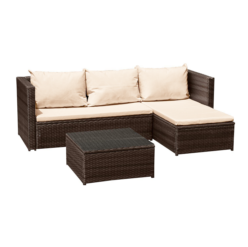 rattan garden L shape outdoor corner rattan furniture