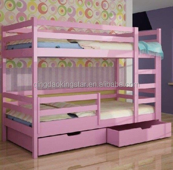 single bunk wooden bed