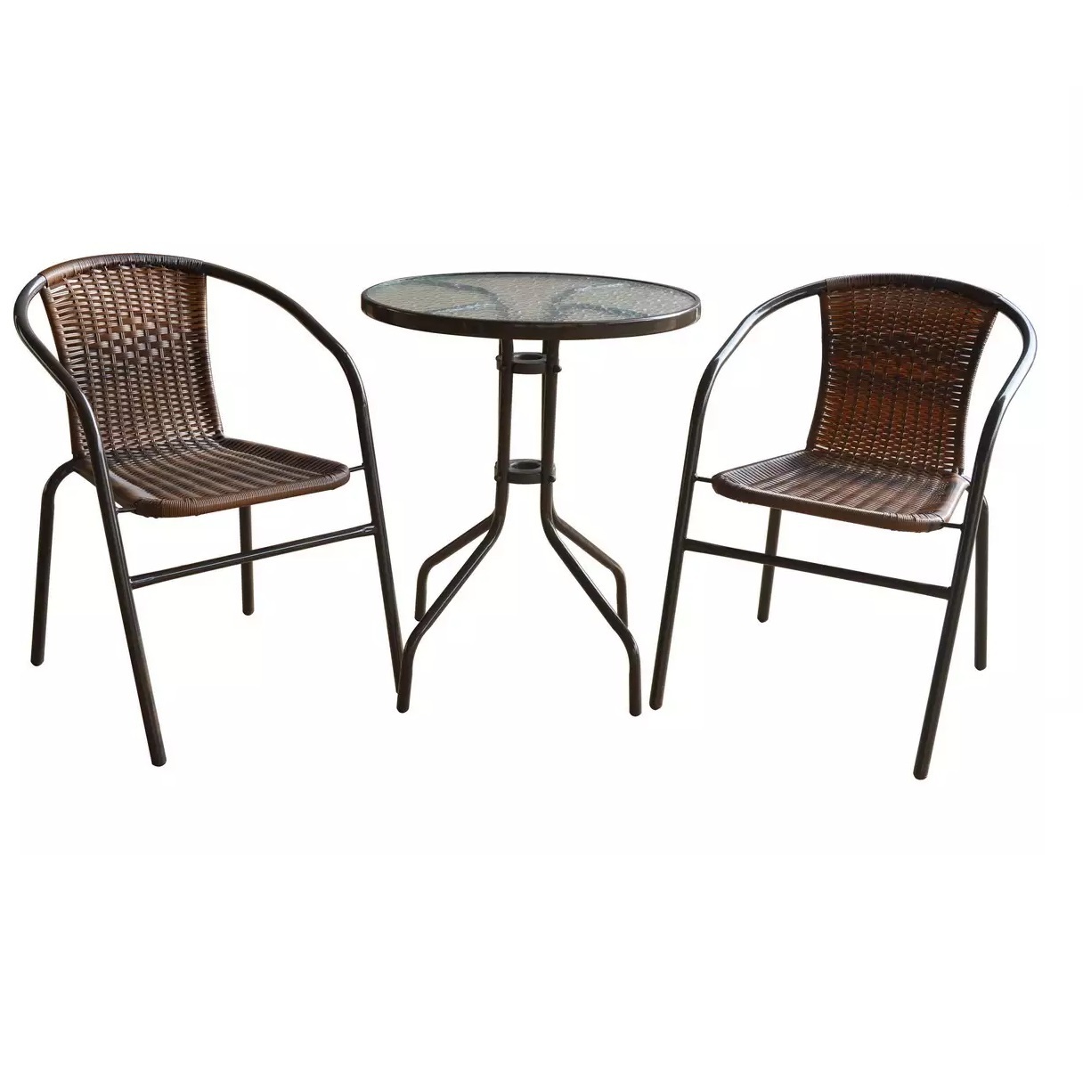 wholesale outdooor garden 3 pieces rattan patio wicker bistro set