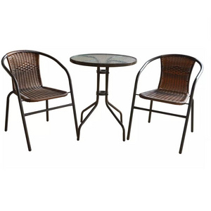 wholesale outdooor garden 3 pieces rattan patio wicker bistro set