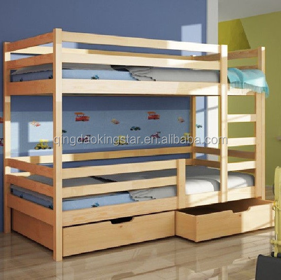 single bunk wooden bed