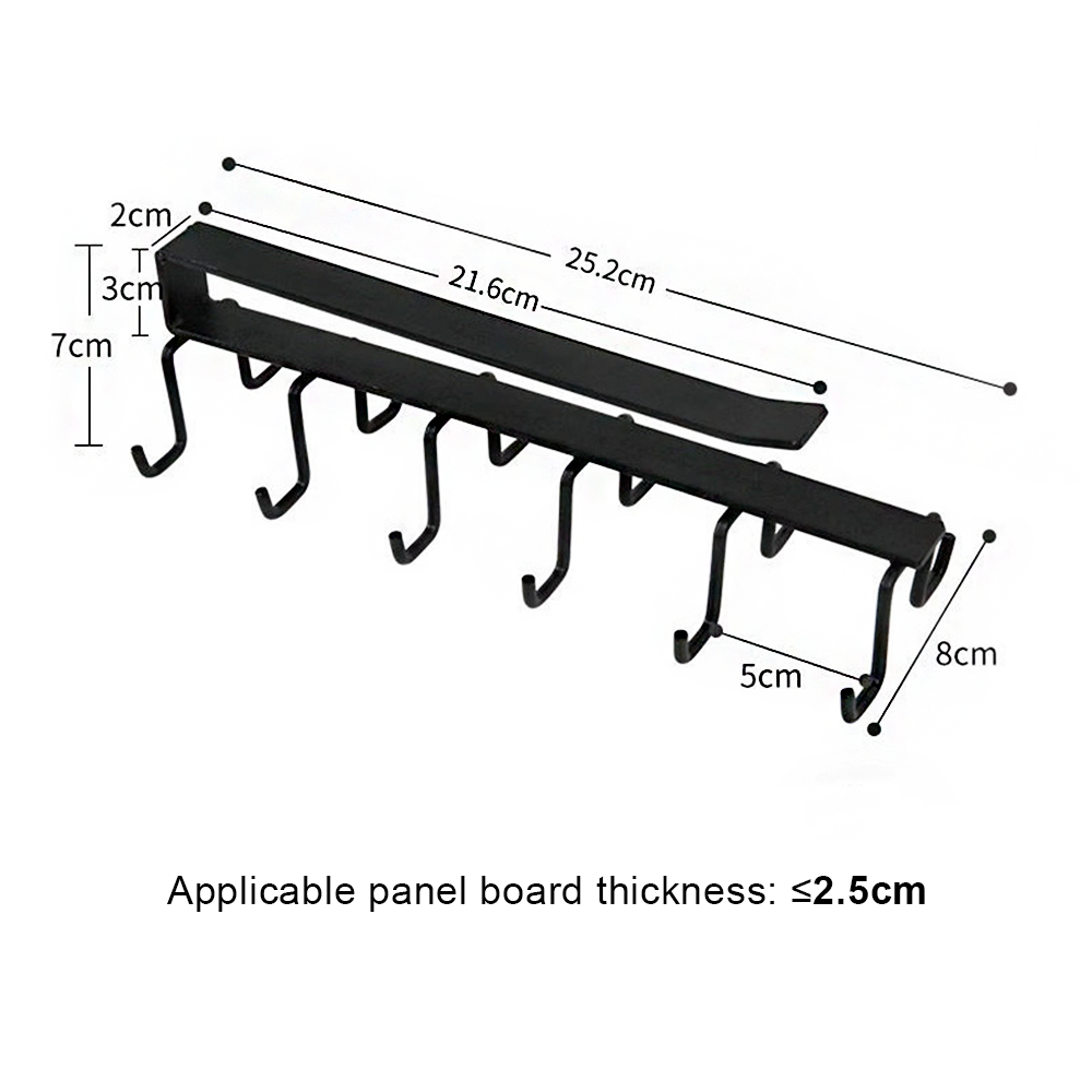 Kitchen hook rack cabinet Novelty hanging No hole punching iron partition finishing rack