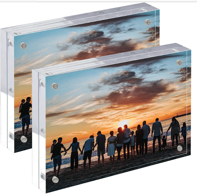 12mm thickness magnetic transparent standing clear acrylic photo frame picture frame