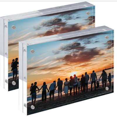 12mm thickness magnetic transparent standing clear acrylic photo frame picture frame