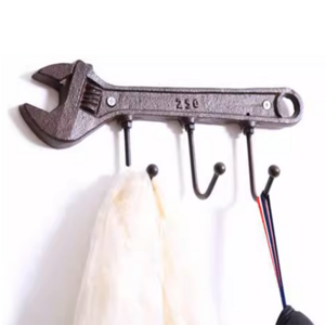 Wrench Shape Vintage Rustic traditional Iron Coat Hooks for Farmhouse Decor