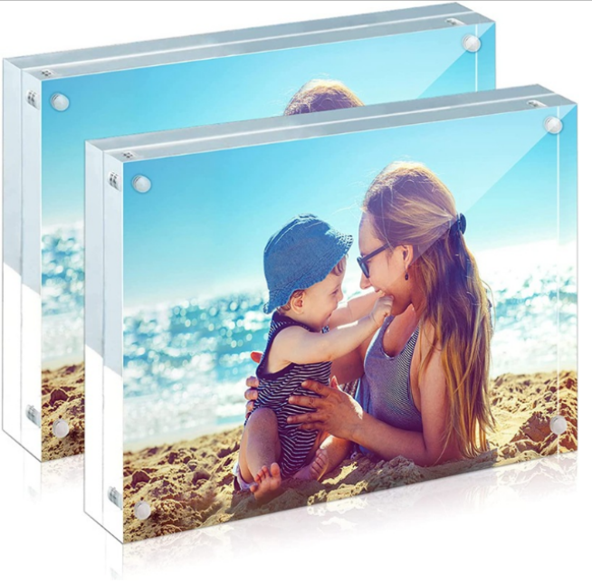 12mm thickness magnetic transparent standing clear acrylic photo frame picture frame