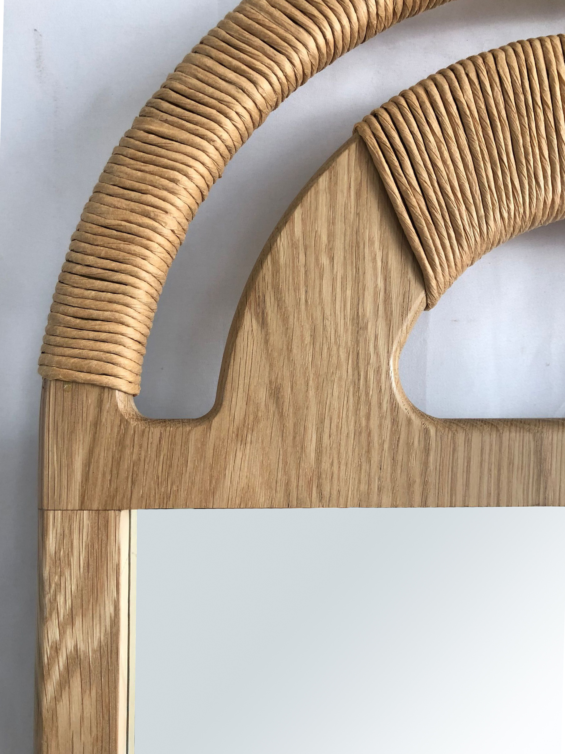 New design mirror manufacturer customized wall arched decorative home mirror with paper rope