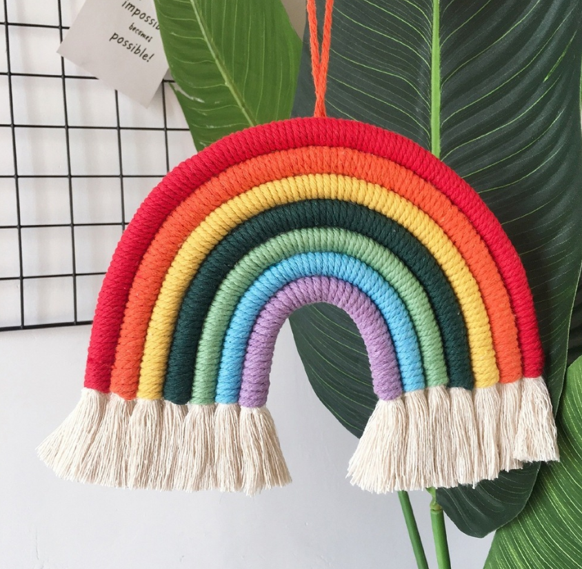 New design home kids decor rainbow decoration handmade rainbow hanging wall decor