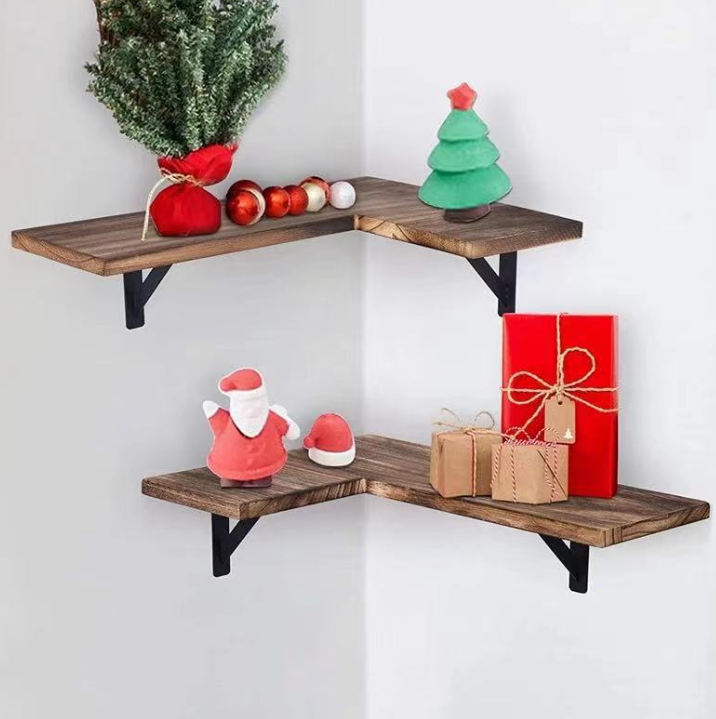 Hot sale 3 sets walnut kitchen mount wall corner shelf corner shelf organizer