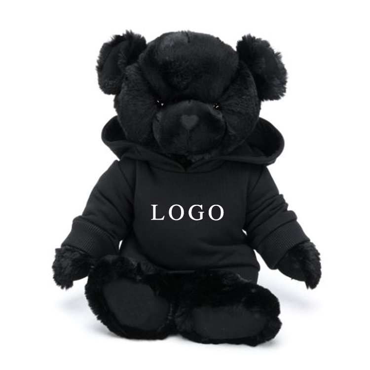 Customized cute black bear wearing scarf plush toys children's gifts Teddy Bear factory direct sales of high quality plush toys