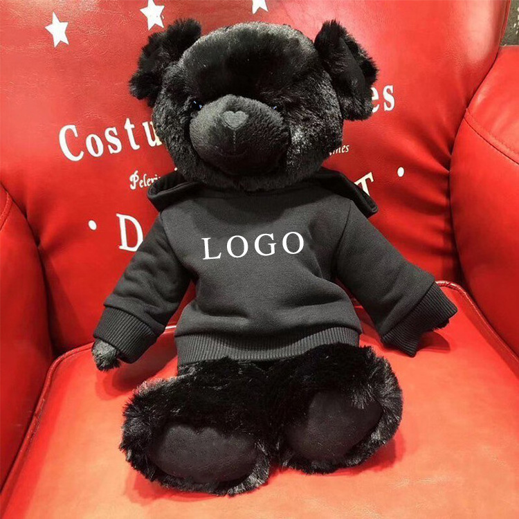 Customized cute black bear wearing scarf plush toys children's gifts Teddy Bear factory direct sales of high quality plush toys