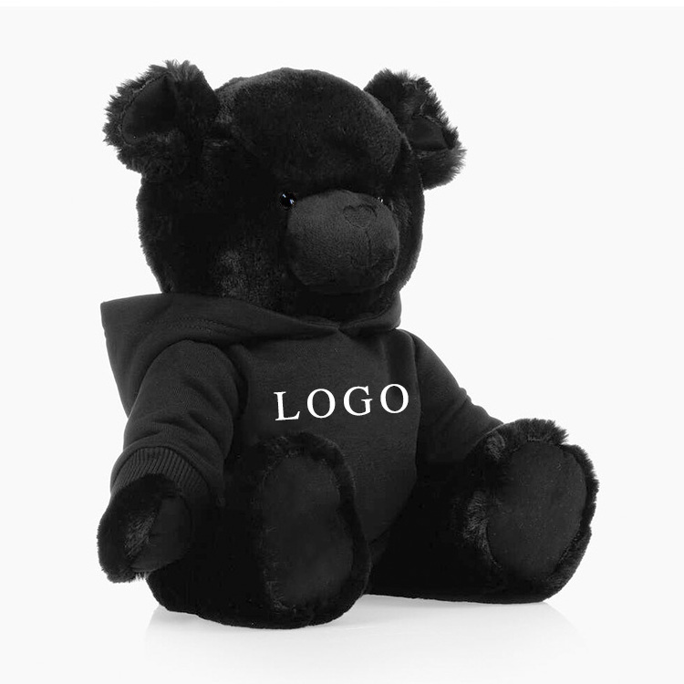 Customized cute black bear wearing scarf plush toys children's gifts Teddy Bear factory direct sales of high quality plush toys