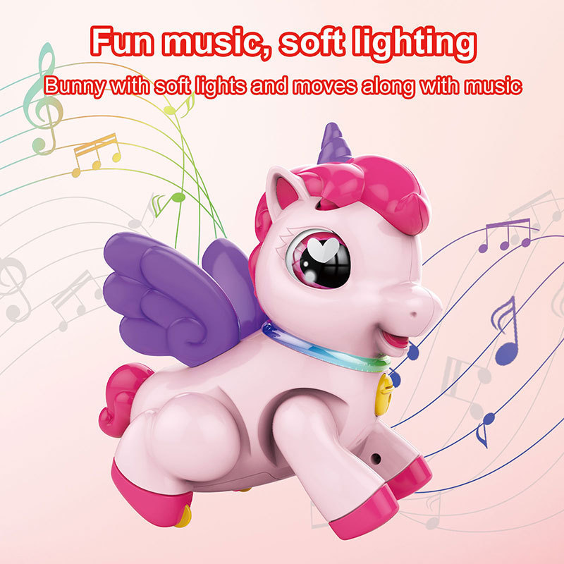 Felisu Cute animal Walking Music Toy Toddler Dance Robot Children's Toy Electric Unicorn (with lights and music)