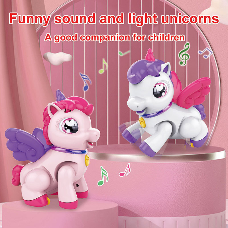 Felisu Cute animal Walking Music Toy Toddler Dance Robot Children's Toy Electric Unicorn (with lights and music)