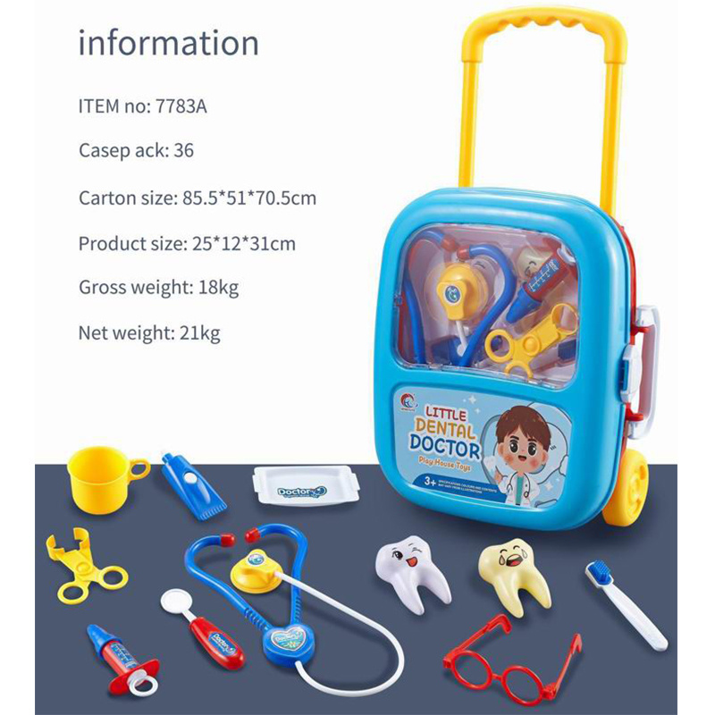 Felisu Play house medical tools trolley case toys parent-child interaction doctor stethoscope syringe glasses set