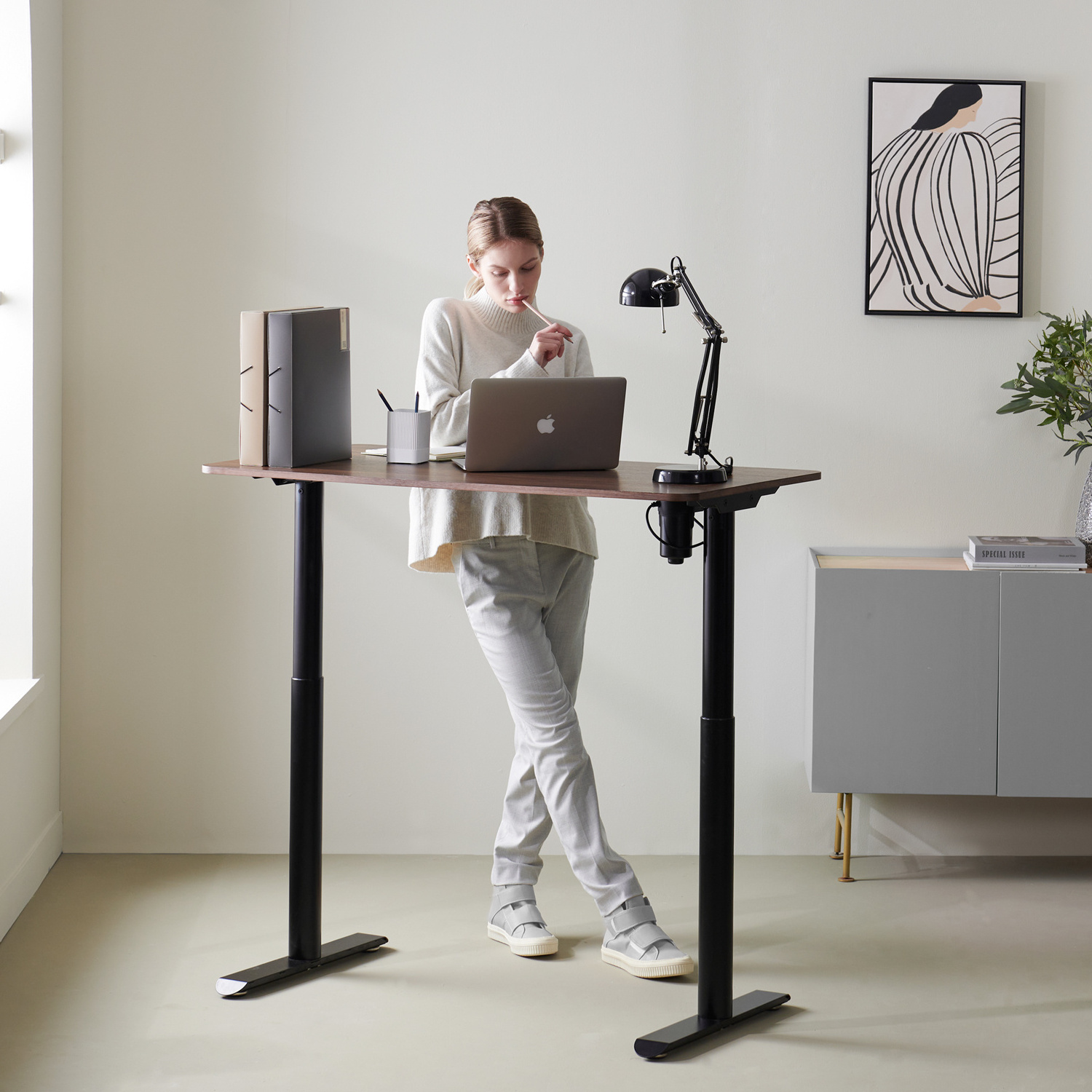 single motor office electric adjustable height tables standing computer desk