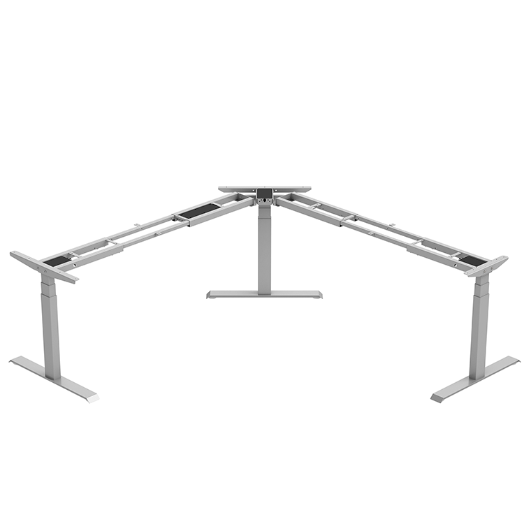 triple motor l-shaped electric standing desk electric adjustable-height standing desk frame adjustable angle table legs