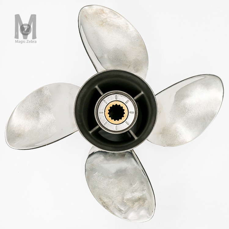 13 1/4 x 15  4 Blades STAINLESS STEEL Propeller MARINE PROPELLER Mathed for SUZUKI 140HP  OUTBOARD PROPELLER