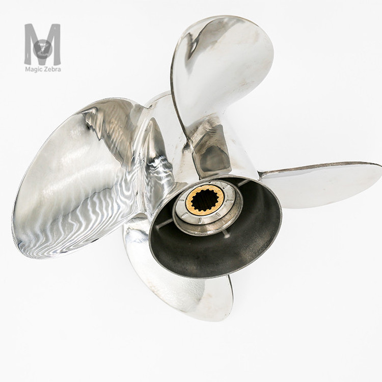 13 1/4 x 15  4 Blades STAINLESS STEEL Propeller MARINE PROPELLER Mathed for SUZUKI 140HP  OUTBOARD PROPELLER