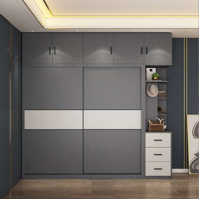 Sliding Door Wardrobe Simple Modern Panel Wardrobe Storage Cabinet