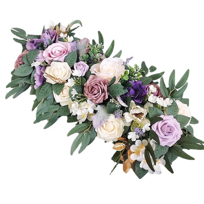 Hot selling silk artificial flower row for the hotel table flower wall road leading scene layout wedding decoration